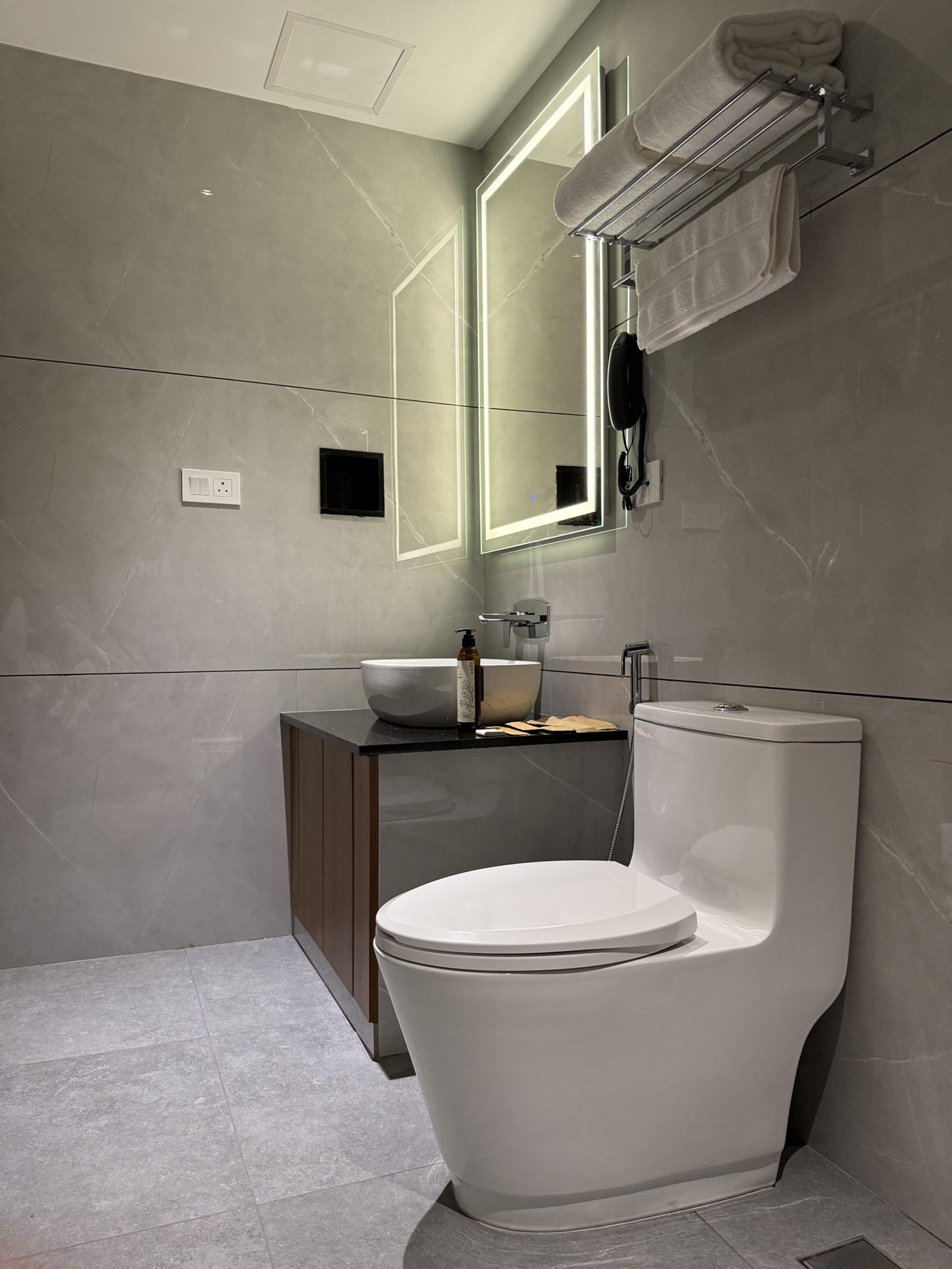 Bathroom with LED mirror
